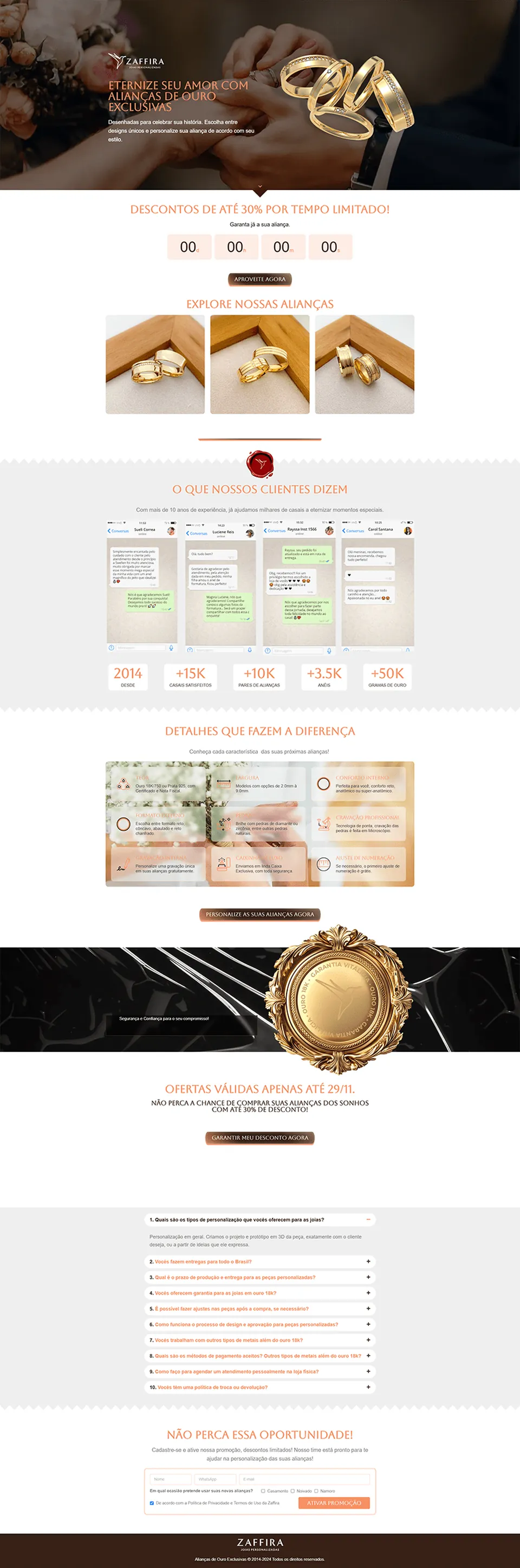 Zaffira, landing page de Black Friday